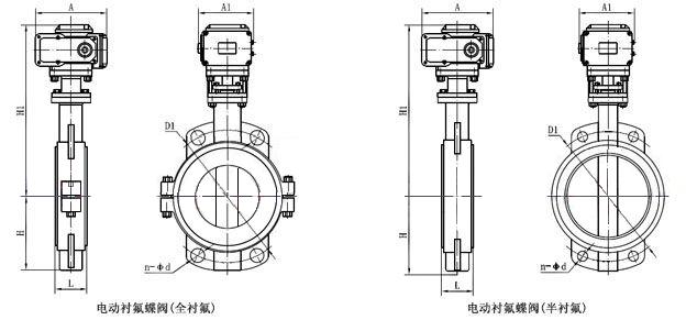 淮安電動襯四氟蝶閥結構圖