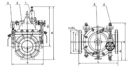 淮安塘沽閥門-不銹鋼減壓穩壓閥結構圖